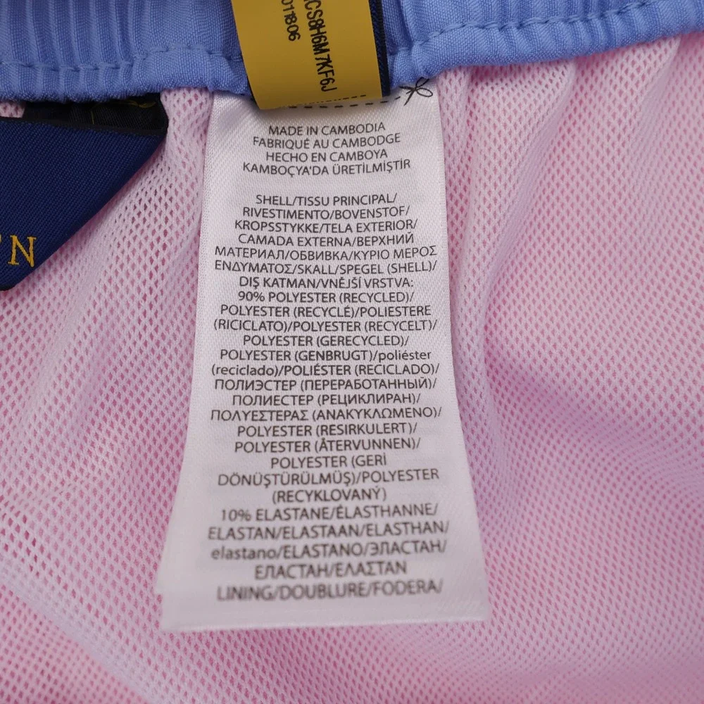 NEW Polo Ralph Lauren Traveler Swim Trunks Pink Mesh Liner Mens XLT